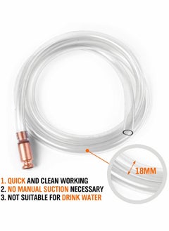 Excefore Gas Siphon 6FT Multi-Purpose Super Easy Pump,1/2" Valve Tubing Safe (White)  - Image 2