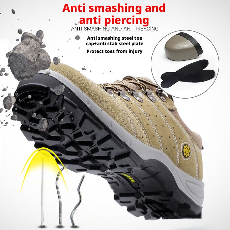 Men's Steel Toe Safety Shoes, Cowhide Leather, Puncture Resistant, Work Shoes - Image 4