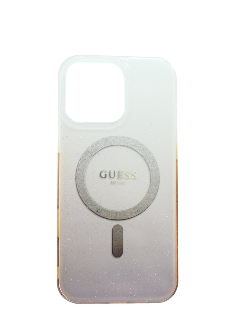 GUESS Guess Magsafe IML Glitter Gradient Hard Case For iPhone 16 Pro Max - Brown