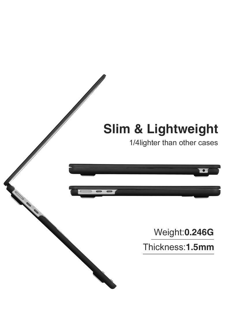 Generic 2 in 1 Hard Shell Case & Keyboard Cover for M4/M3/M2 Chip Macbook Air 13.6 inch with Touch ID(Model A3240 A3113 A2681),Black  - Image 4