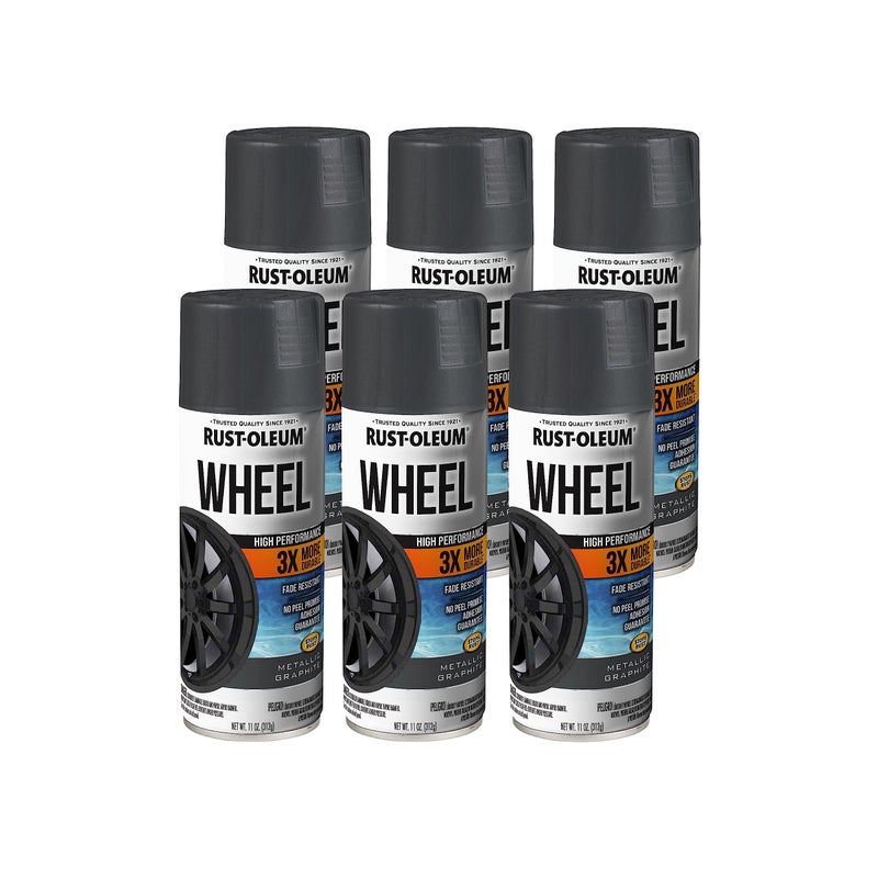 Rust-Oleum 366441-6PK High Performance Wheel Spray Paint, 11 oz, Metallic Graphite, 6 Pack - Image 5