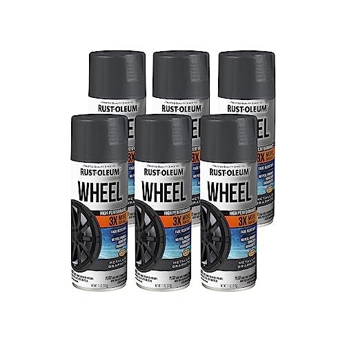 Rust-Oleum 366441-6PK High Performance Wheel Spray Paint, 11 oz, Metallic Graphite, 6 Pack - Image 1