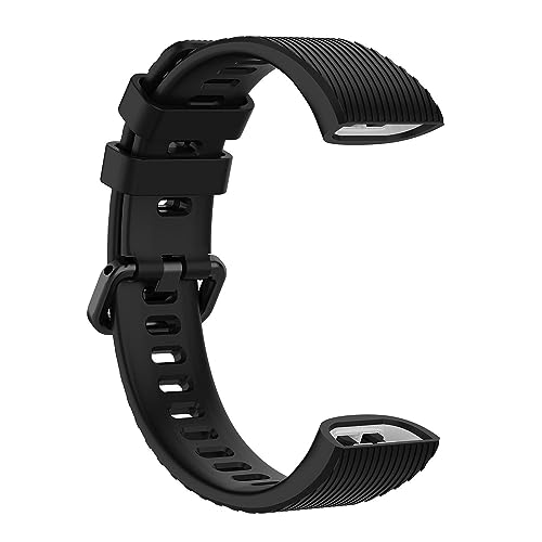 INF Watch Band for Huawei Band 3/3 Pro/4 Pro, Soft TPU Wrist Strap for Women/Men, Adjustable Breathable Sport Replacement Band with Metal Clasp(Black) - Image 2