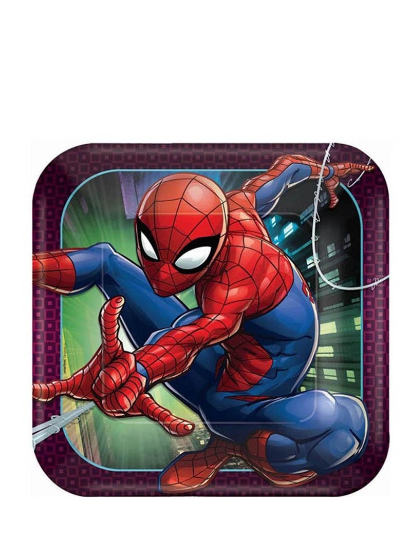 Amscan Spiderman, 59 Piece Tableware Supplies, Includes Napkins, Plates, Cups, Cutlery, Tablecover, Banner And Balloon, Multicolor, For 8 Guests - Image 5