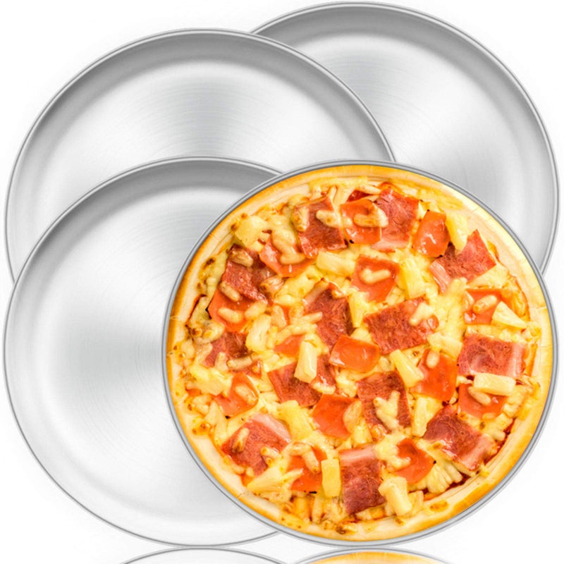 TeamFar TeamFar Pizza Pan 134 inch Stainless Steel Pizza Pan Set Large Pizza Oven Pans Tray for Baking Serving Healthy  Heavy Duty Dishwasher Safe  Easy Clean  4 Piece