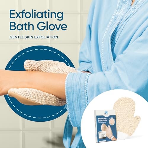 Bloom by Boldcare Bloom by Bold Care Exfoliating Bath Glove (3 gloves) | Exfoliating Gloves to Reduce Ingrown Hair & Strawberry Legs | 100% Ramie Fabric | Gently Removes Dead Skin Cells | For Sensitive Skin - Image 2