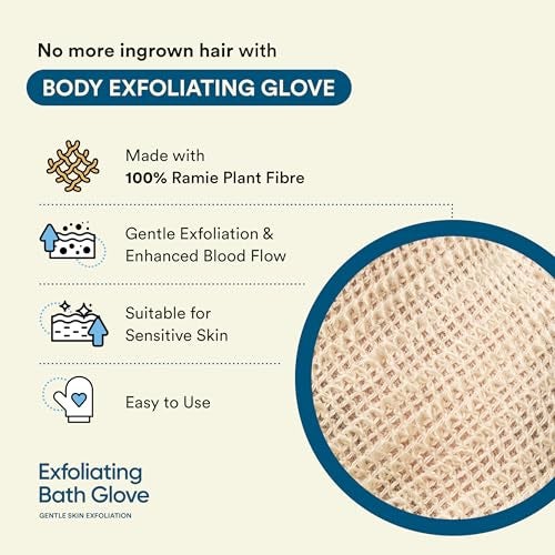 Bloom by Boldcare Bloom by Bold Care Exfoliating Bath Glove (3 gloves) | Exfoliating Gloves to Reduce Ingrown Hair & Strawberry Legs | 100% Ramie Fabric | Gently Removes Dead Skin Cells | For Sensitive Skin - Image 4
