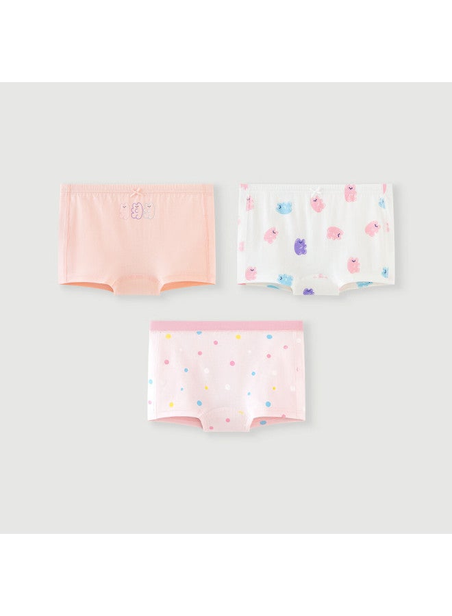 Minibala Girls' Cotton Underwear Baby Flat Safety Shorts No Pinch Pp Boxer Briefs 3-pack - Image 2
