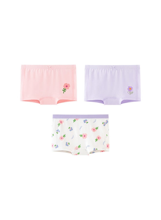 Minibala Girls' Cotton Underwear Baby Flat Safety Shorts No Pinch Pp Boxer Briefs 3-pack - Image 4