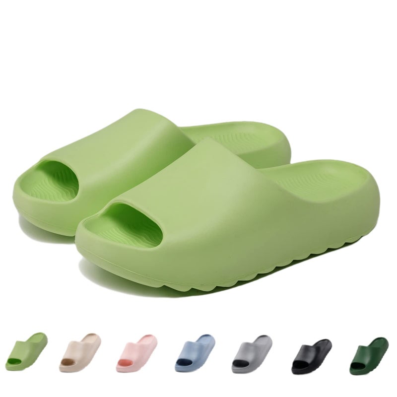 Cushioned Non-Slip Waterproof EVA Slides for Women Men and Kids, Soft Thick Sole Shower Sandals - Image 1