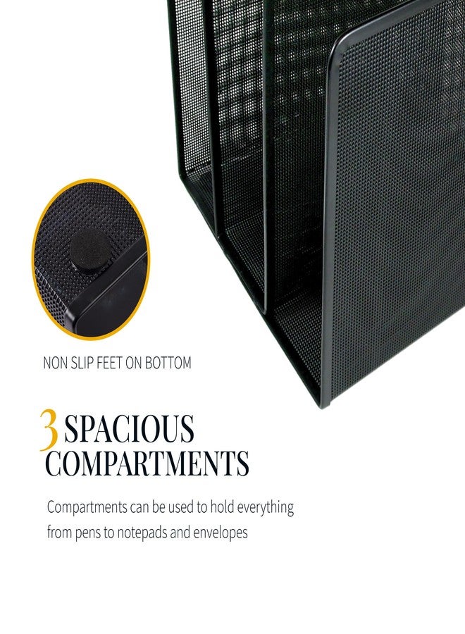 أرتِستك منظم ملفات مكتبي معدني شبكي بتصميم فني معاصر، مثالي للأسطح المرتبة والمنظمة في المكتب والمدرسة والمنزل، أسود - Image 5