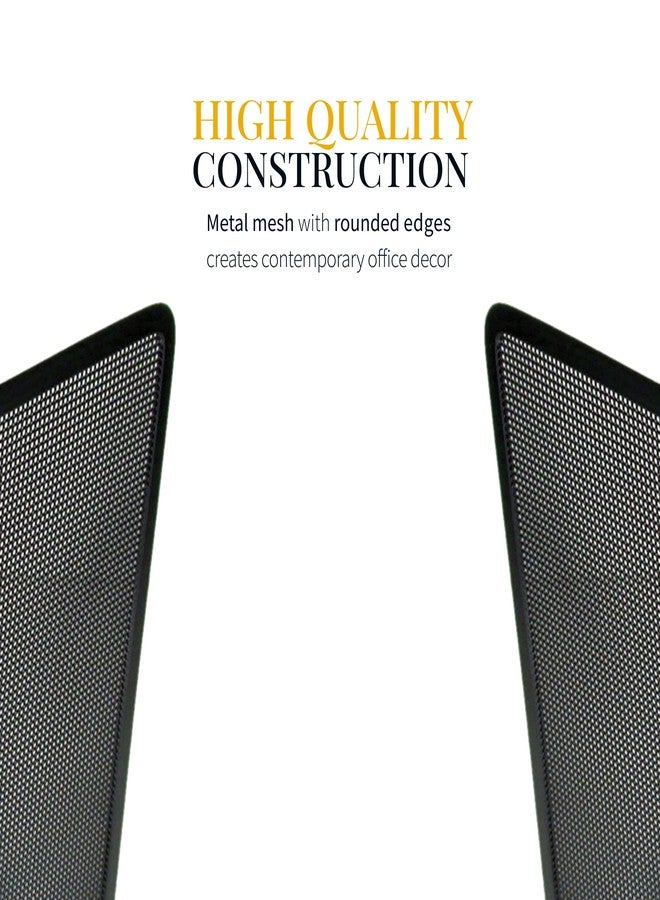 أرتِستك منظم ملفات مكتبي معدني شبكي بتصميم فني معاصر، مثالي للأسطح المرتبة والمنظمة في المكتب والمدرسة والمنزل، أسود - Image 3