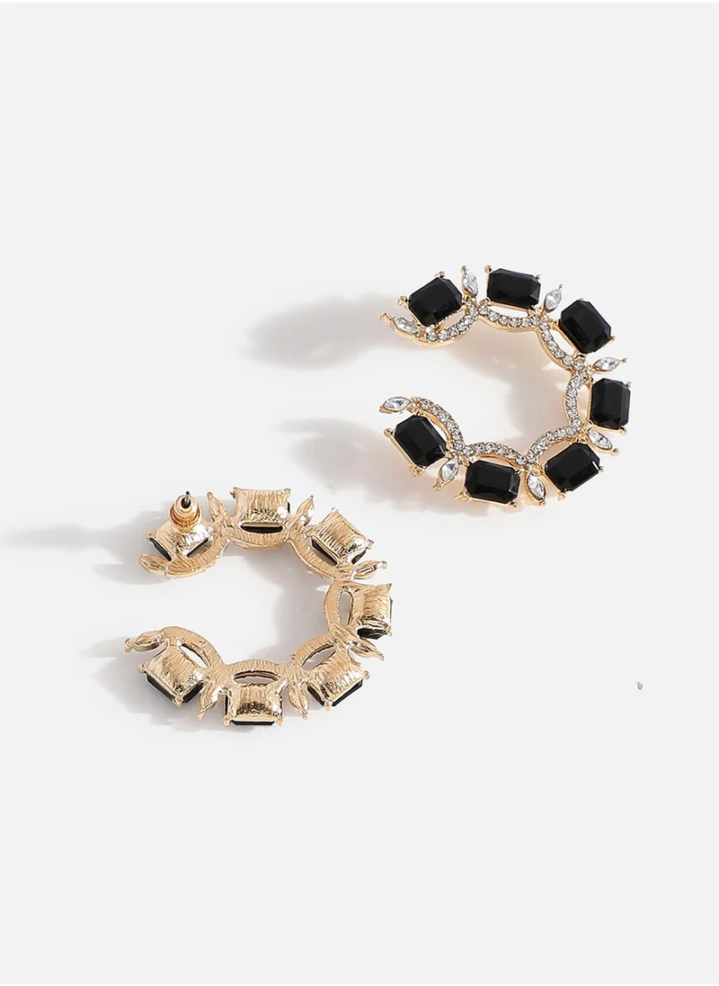 SOHI Stone Stud Earrings