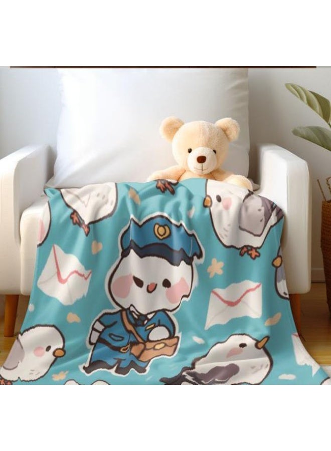 عام بطانية رقيقة من الفانيلا الكرتونية للأطفال والرضع (دافئة ومريحة، ومناسبة للنوم والألعاب) 70 سم * 100 سم - Image 1