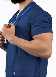 RZ Scrub Comfortable Lycra Petroleum colour fabric with many pockets is meticulously crafted to retain its color without fading with repeated washing  - Image 3