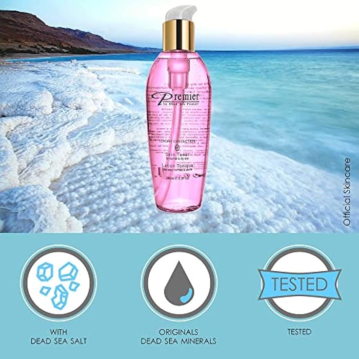 Premier Dead Sea Skin Toner Normal To Oily Skin, pH 5.5 balancing, alcoholic cleanser that is mild and gentle to skin, with natural ingredients of witch hazel and minerals 8.5fl.oz - Image 3