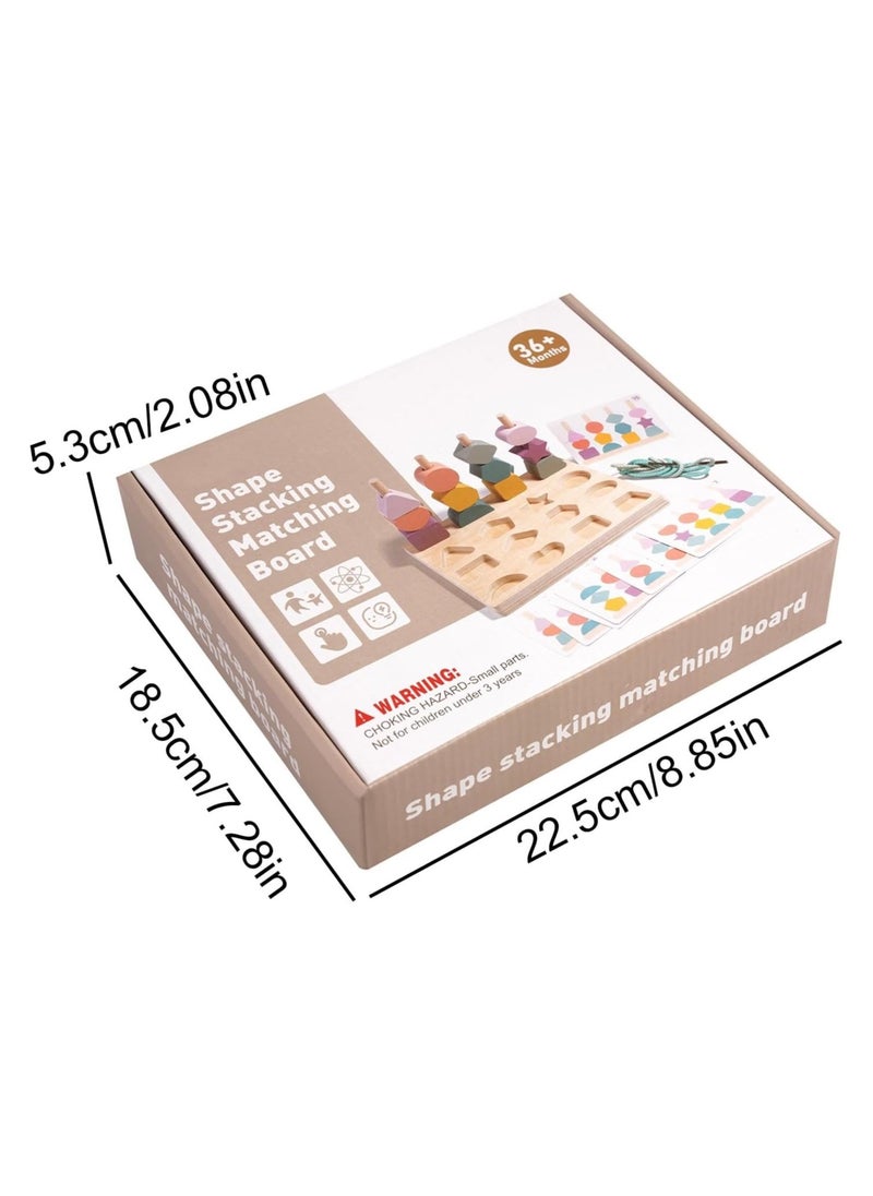 3 in 1 Wooden Color Sorting Stacking Toys, Montessori Wooden Beads Sequencing Toy Set, Montessori Stem Fine Motor Skills for Toddlers, Preschool Learning Montessori Toys Gifts for Kids  - Image 5