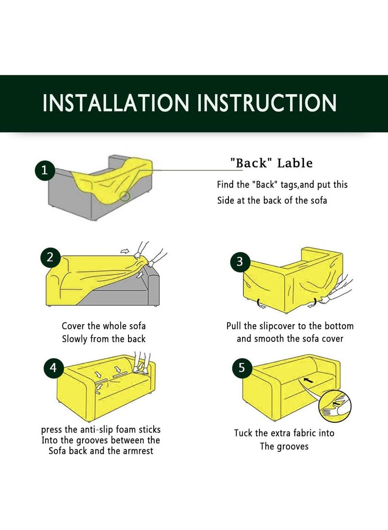 Y&D Stretch Chair Sofa Slipcover Non Slip Soft Couch Sofa Cover, Washable Furniture Protector with Non Slip Foam and Elastic Bottom for Kids, Pets Single seat - Image 5