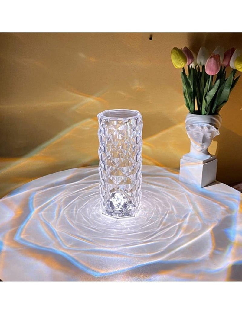 Raxoom RGB Crystal Table Lamp with Remote,16 Colors &4 Modes Rose Diamond Home Decor Touch Control Crystal Lamp,USB Bedside Lamp for Bedroom Living Room - Image 4