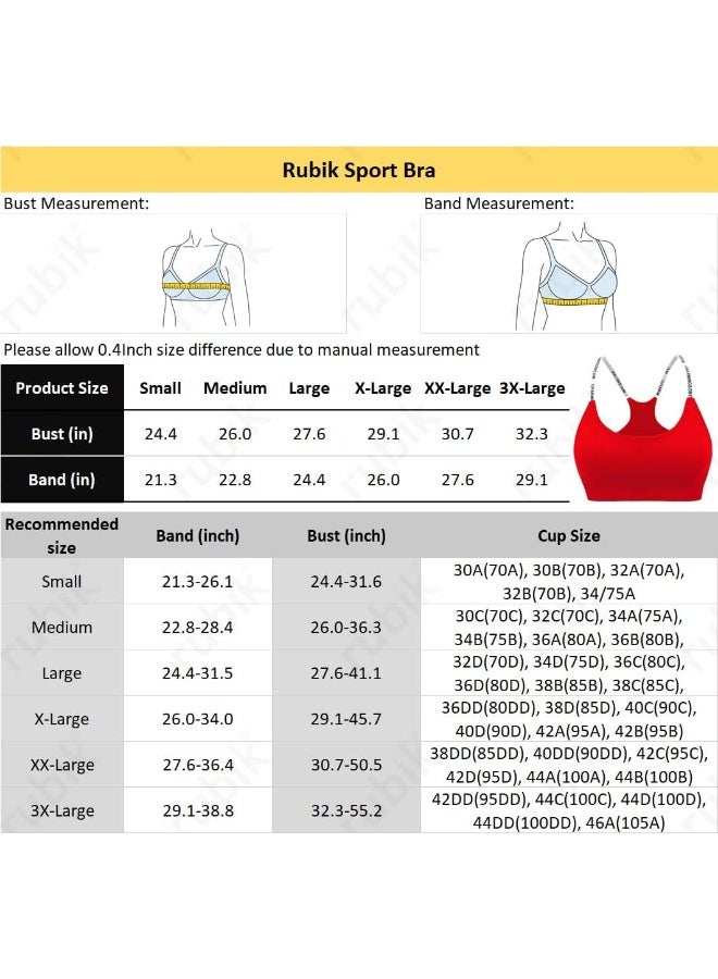 Rubik Sports Bra for Women, Low Impact Wireless Y Racerback Quick Dry Removable Padded Seamless Activewear Spaghetti Strap Bra for Yoga Workout Exercise Fitness (X-Large, Black) - Image 3