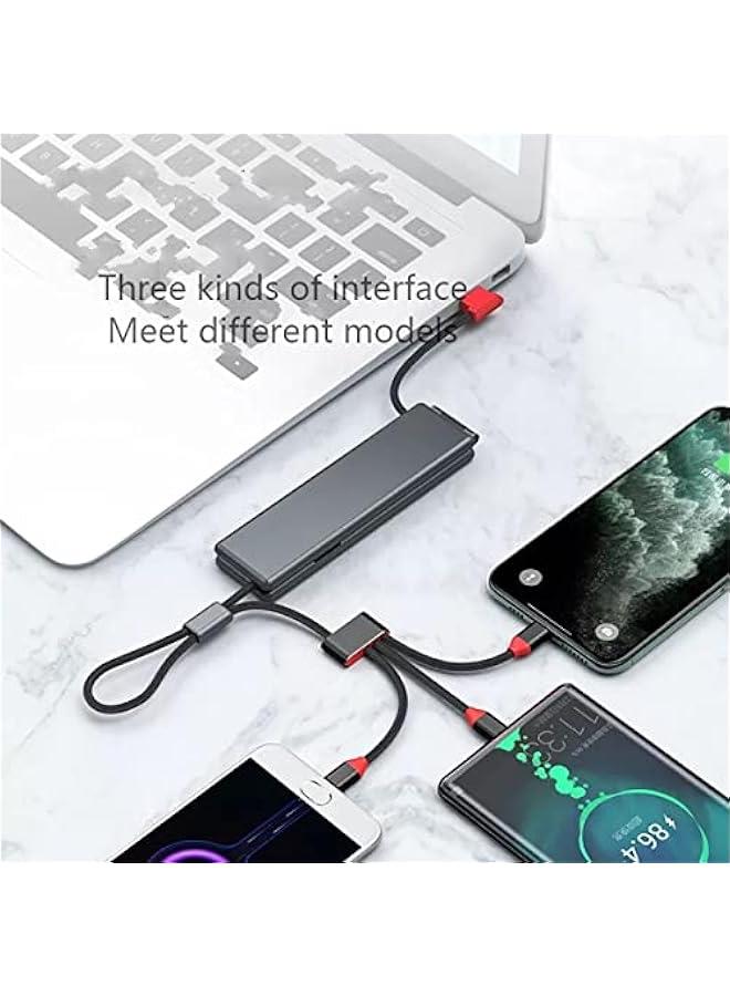 BWSJ 3 in 1 USB Charging Cable, Portable Fast Charging Cable, Magnetic Nylon Braided Charging Cable, atible with   Type c Grey - Image 2