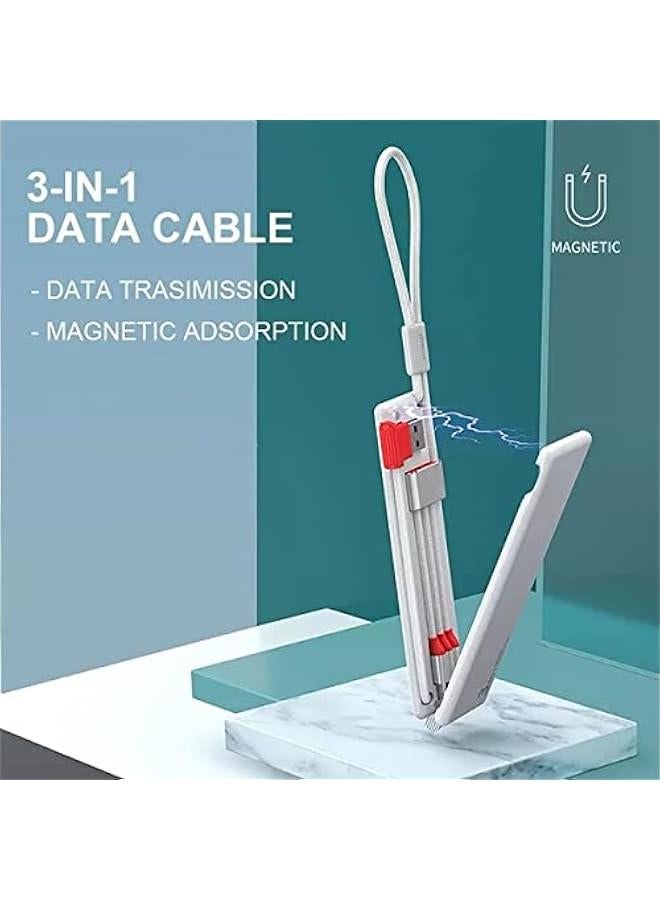 BWSJ 3 in 1 USB Charging Cable, Portable Fast Charging Cable, Magnetic Nylon Braided Charging Cable, atible with   Type c Grey - Image 5