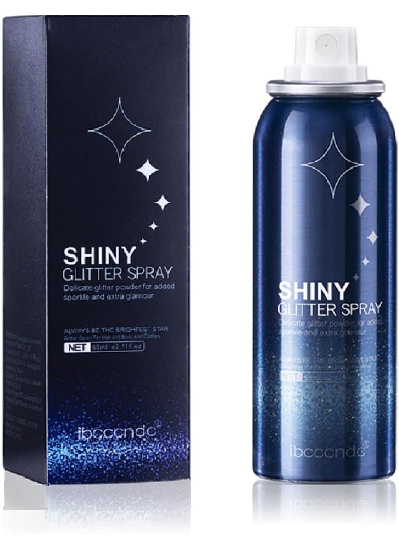 wenfeng Body Glitter Spray,Glitter Spray for Hair and Body,Glitter Hair Spray for Clothes,Long-Lasting Body Shimmer Spray Suitable for Stage,Festival Rave and Makeup Prom-60ML 