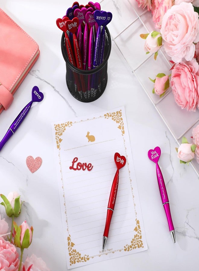 Jetec 36 Pcs Valentine's Day Heart Shaped Pens Bulk Love Heart Ballpoint Pens Inspirational Thank You Pen Appreciation Gifts for Employee Coworker, 3 Styles - Image 4