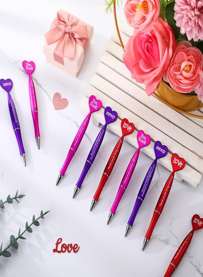 Jetec 36 Pcs Valentine's Day Heart Shaped Pens Bulk Love Heart Ballpoint Pens Inspirational Thank You Pen Appreciation Gifts for Employee Coworker, 3 Styles - Image 3