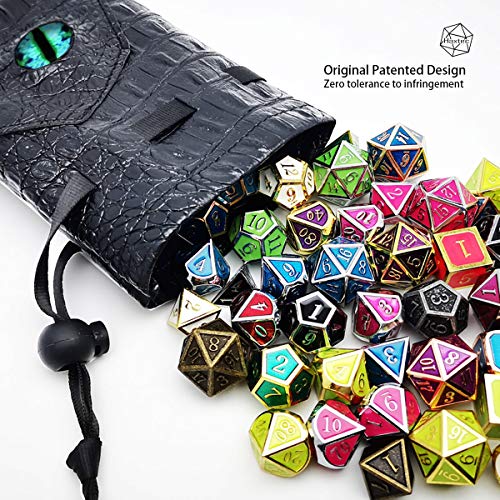 Haxtec Dragon Eye Dice Bag Drawstring Leather DND Dice Pouch Storage Bag Compatible with Dungeons and Dragons Dice D&D Gift Dices Coins and Accessories (Eternal-Blue Eye) Patent Number D893867 - Image 2