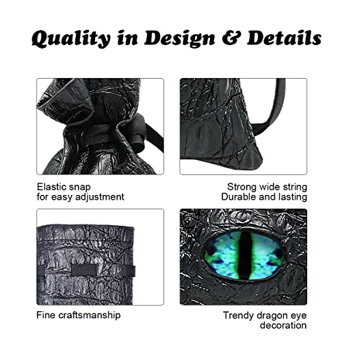 Haxtec Dragon Eye Dice Bag Drawstring Leather DND Dice Pouch Storage Bag Compatible with Dungeons and Dragons Dice D&D Gift Dices Coins and Accessories (Eternal-Blue Eye) Patent Number D893867 - Image 4