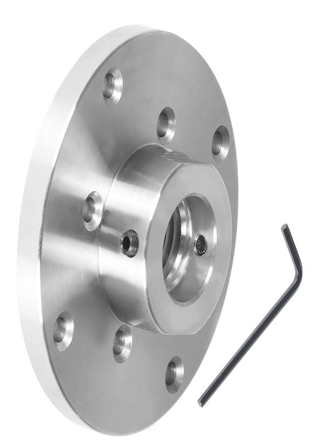 findmall 4 Inch Steel Wood Lathe Face Plate 1 Inch x 8TPI Threaded with Locking Set Screw for Wood Lathe Turning Reversing Lathes - Image 1