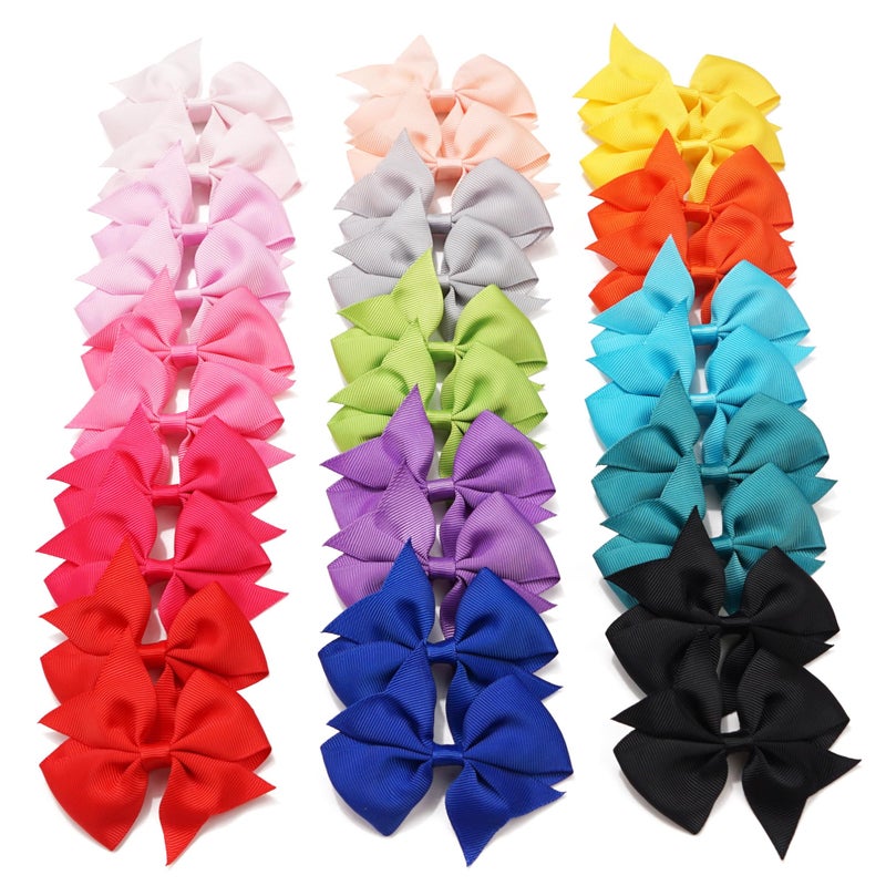 30Pieces Boutique Grosgrain Ribbon Hair Clips Dovetail 35 Hair Bows Alligator Clips Hair Accessories For Babies Toddlers Teens Gifts 15 Colors In Pairs