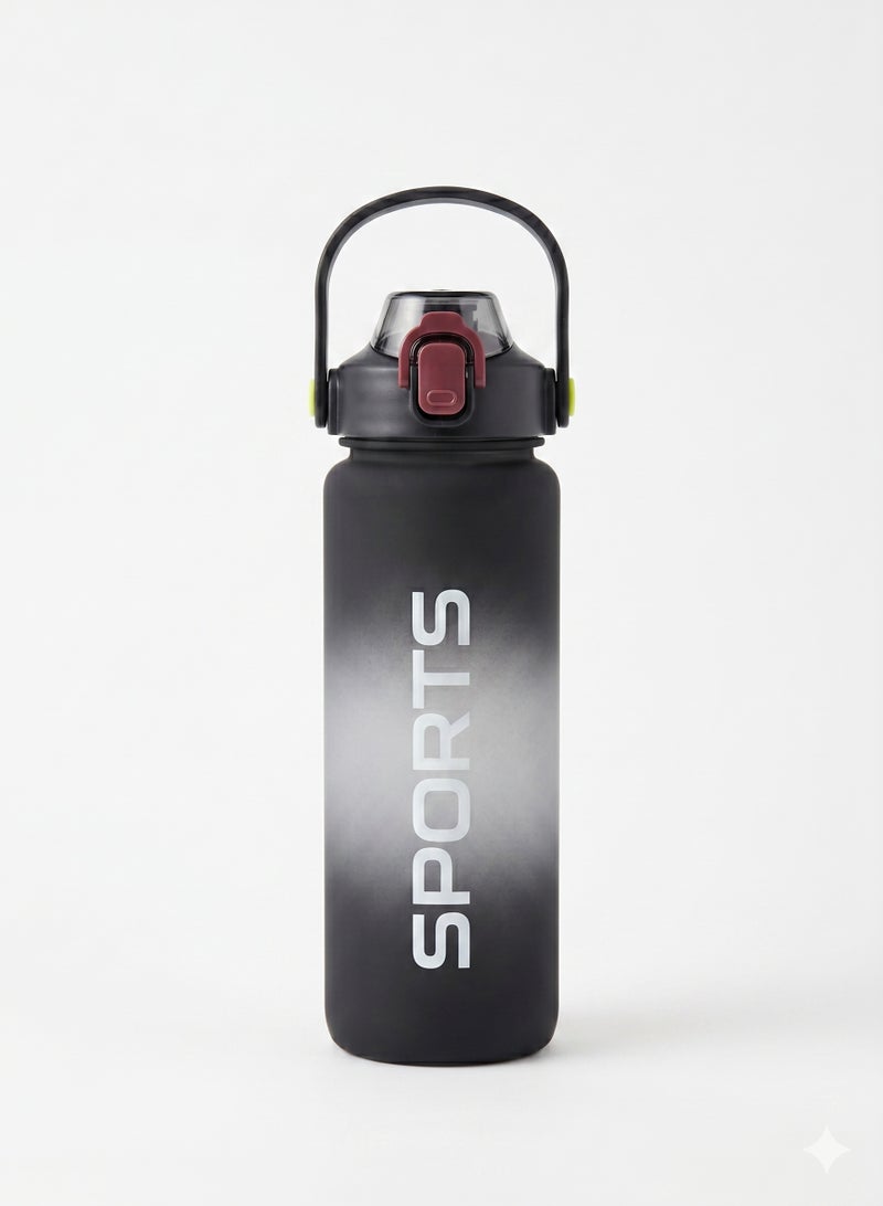 Sports Water Bottle Gradient Colors Leakproof Gym Fitness Drinking Flask with Straw Push Button Lock and Handle Multi Colors 1 Piece - Image 2