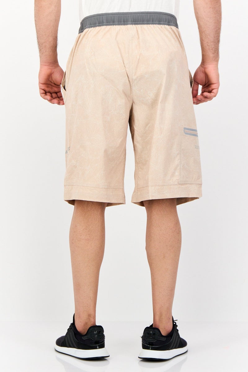 Adidas Men Sportswear Fit Brand Logo Training Short, Beige  - Image 3