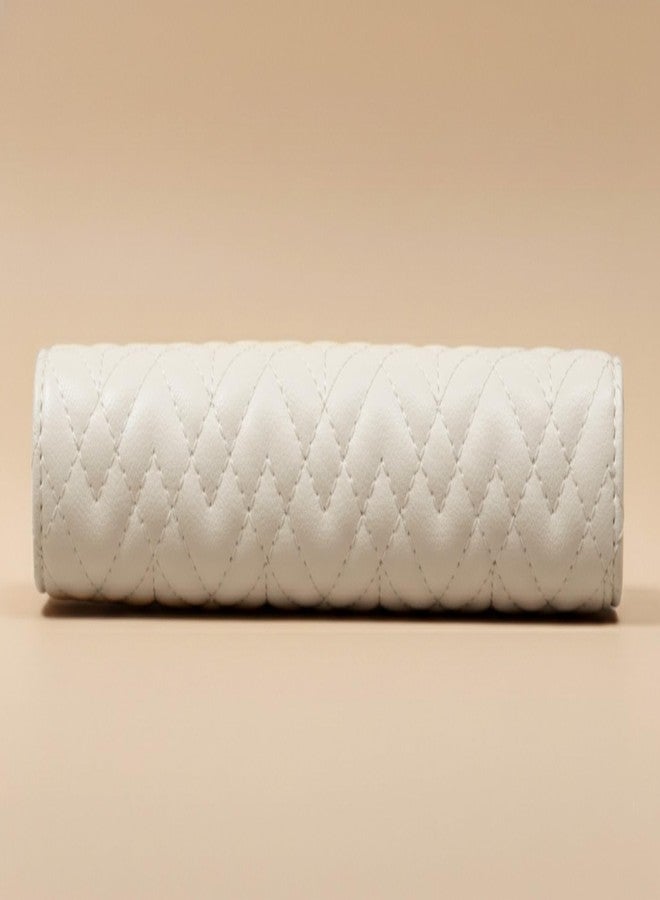 WildHorn Women’s Vegan Leather Wallet | Multiple Card Slots with ID Window | Zip Coin Pocket | Elegant Quilted Design | Spacious & Stylish Ladies Purse (White) - Image 4