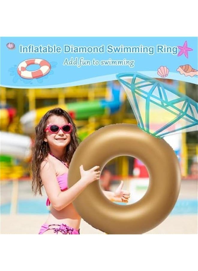 HOOKOR Inflatable Diamond Ring Pool Float - Engagement Ring Bachelorette Party Float Stagette Decorations Swimming Tube Floaty Outdoor Water Lounge for Adults & Kids  - Image 3