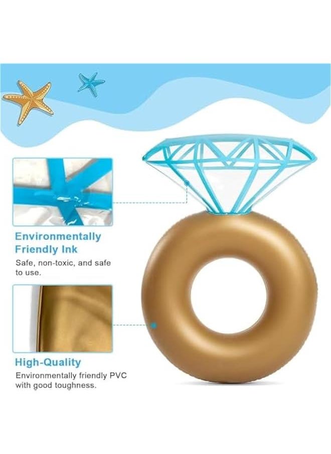 HOOKOR Inflatable Diamond Ring Pool Float - Engagement Ring Bachelorette Party Float Stagette Decorations Swimming Tube Floaty Outdoor Water Lounge for Adults & Kids  - Image 5