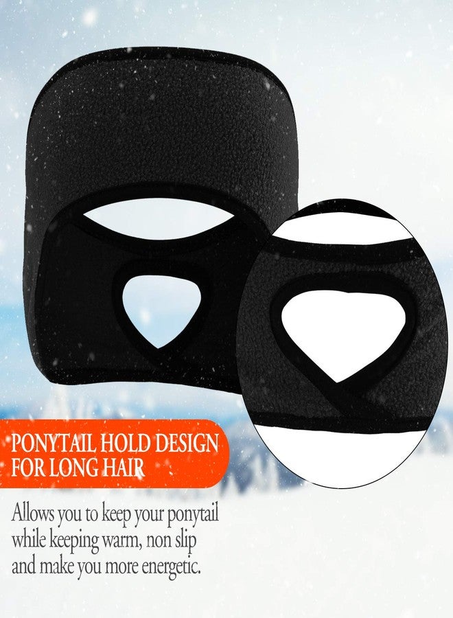 JOEYOUNG Womens Running Ear Warmer Ponytail Fleece Headband - Perfect for Winter Outdoor Sports - Image 2