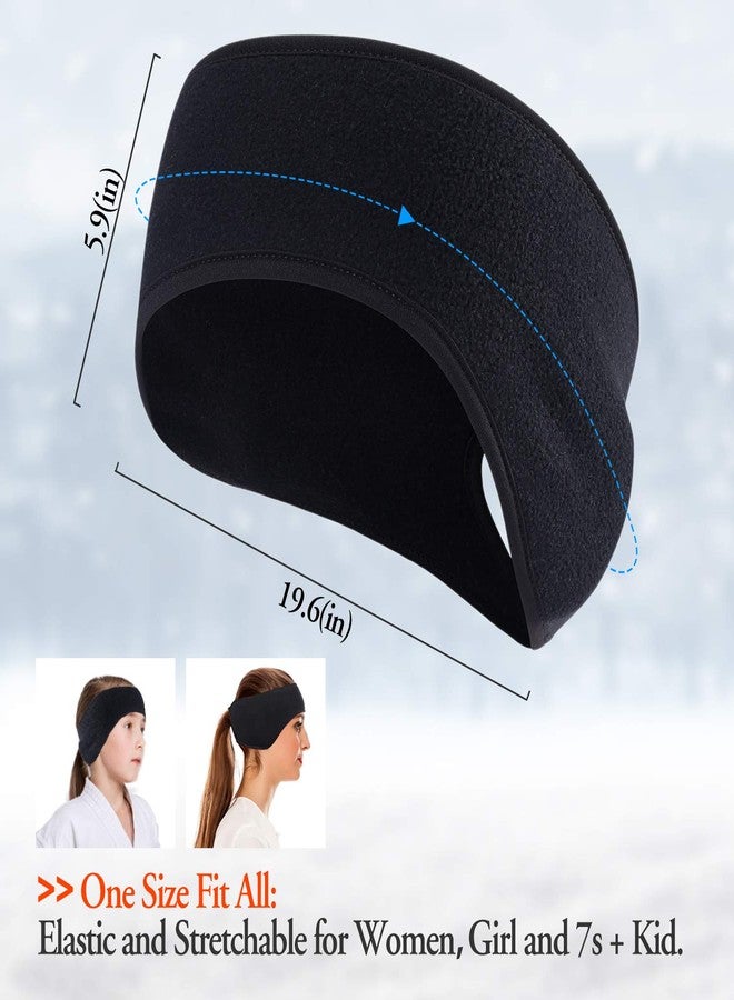 JOEYOUNG Womens Running Ear Warmer Ponytail Fleece Headband - Perfect for Winter Outdoor Sports - Image 5
