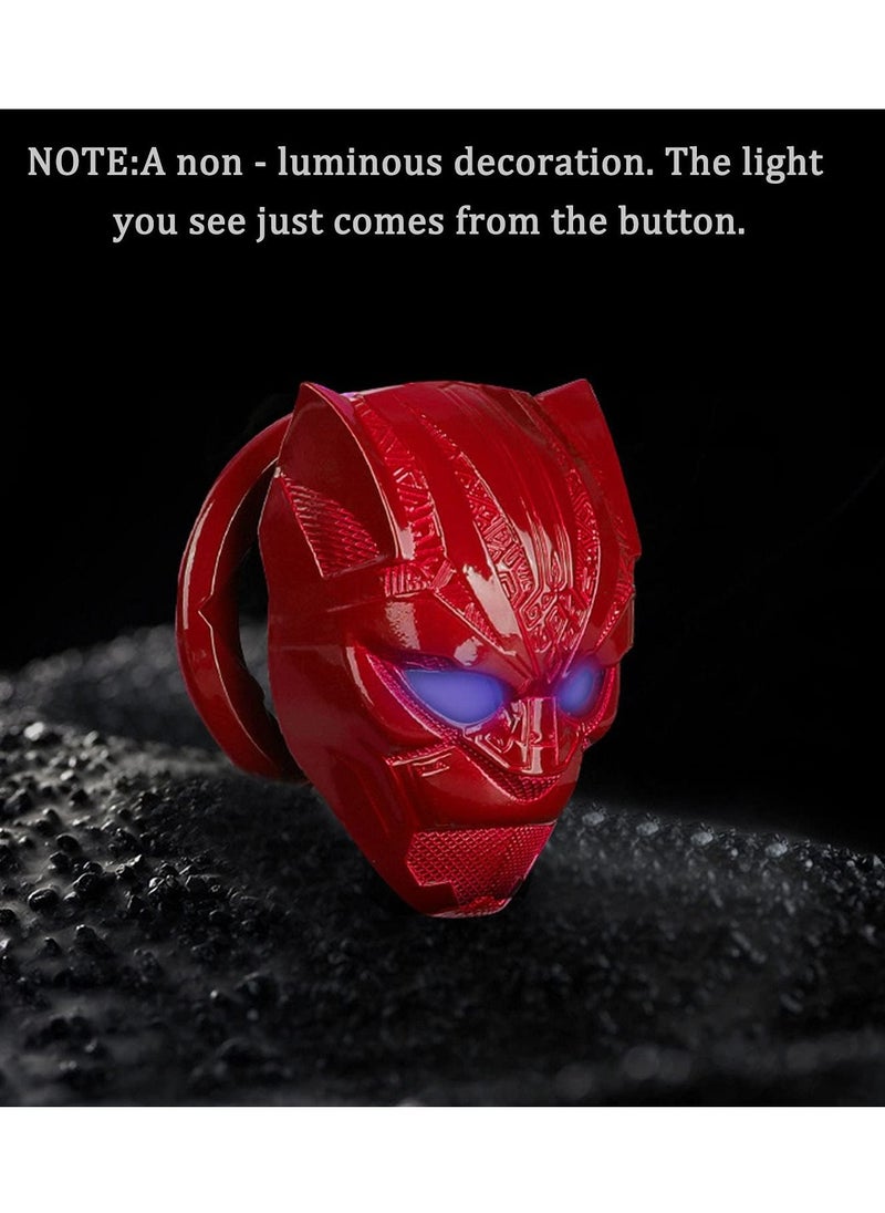 SYOSI - Car Engine Start Cover of Black Panther Push, Start Stop Button Cover Replacement Push Button Car Engine Start Stop Trim Protector Key Ring Circle Cover 3D Car Interior Accessory Red - Image 1