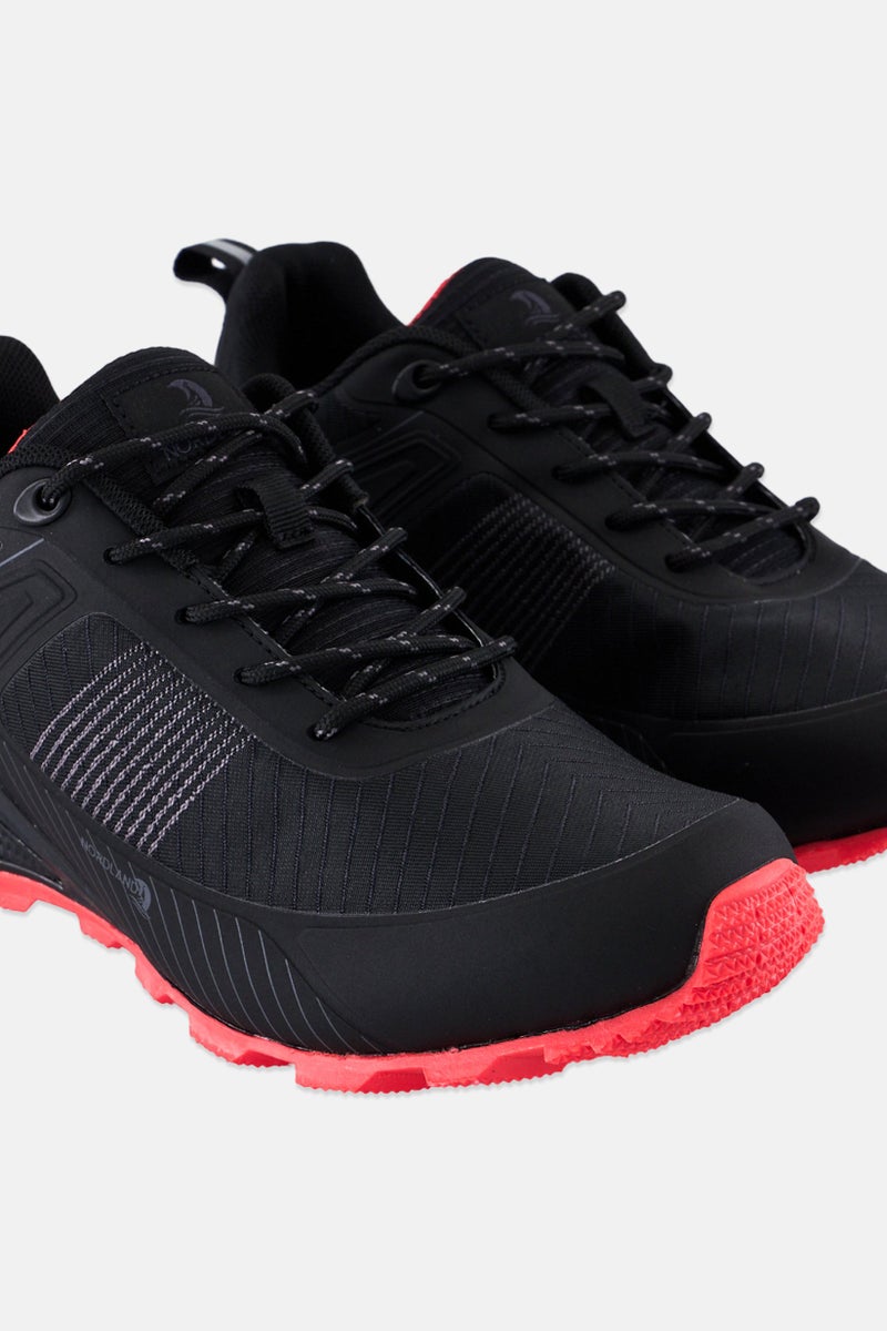 Nordland Men Textured Lace Up Hiking Shoes, Black - Image 3