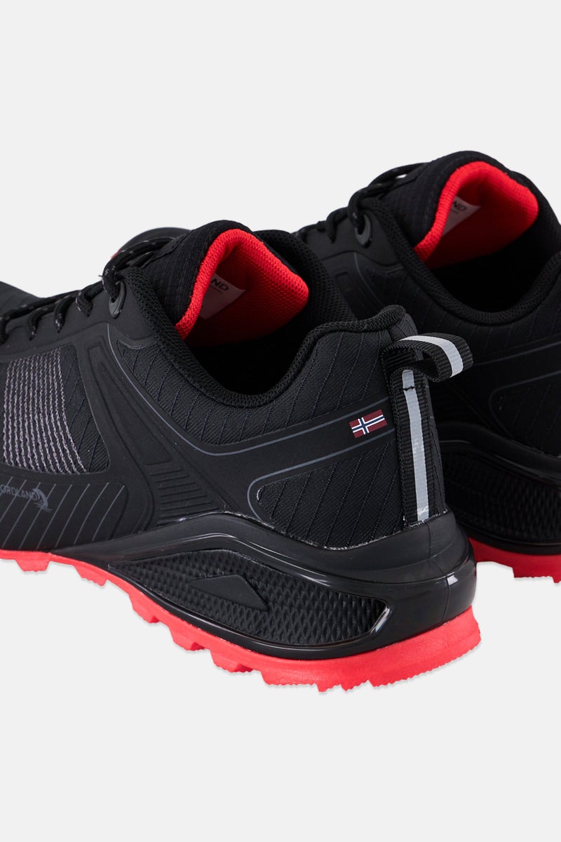 Nordland Men Textured Lace Up Hiking Shoes, Black - Image 2