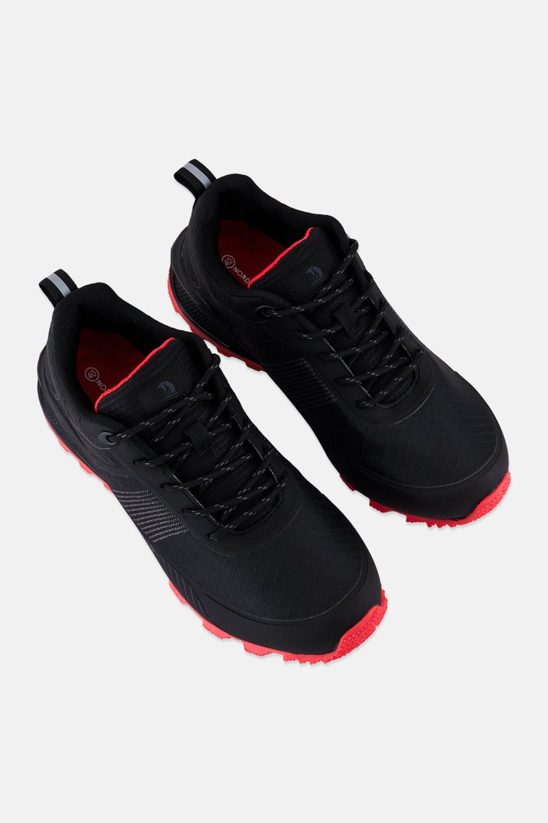 Nordland Men Textured Lace Up Hiking Shoes, Black - Image 4