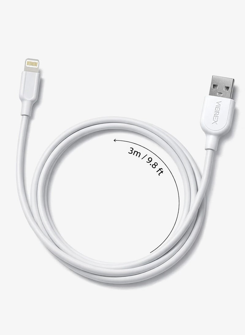 Vierex VC-3 Fast Charging Lightning Cable 2.4A USB Charging & Data Cable 480Mbps Compatible with iPhone, 3m - Image 5
