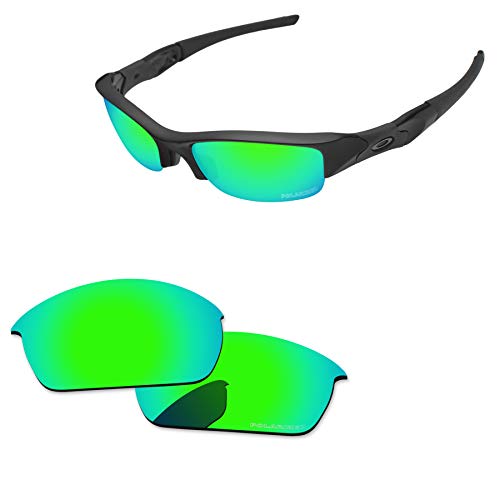 PapaViva Replacement Lenses for Oakley Flak Jacket OO9008 Sunglasses Bluish Green Polarized - Image 1