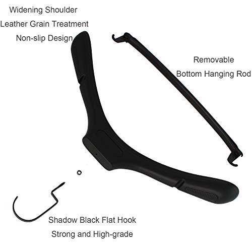 DEDU Suit Hangers for Men 15 Pack, Jacket Hangers Plastic Extra Wide Shoulder 17.7" No Bumper Portable,Heavy Duty with Pant Bar for Suit, Pant, Sweater, Coat and Sport Clothe (Black) - Image 5