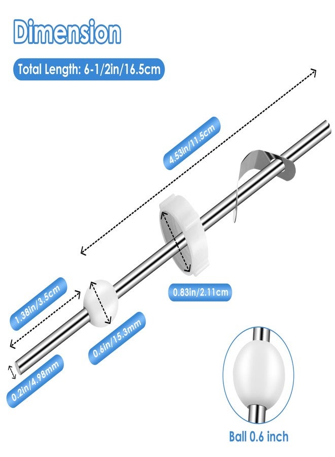 Dreyoo 2 Pack 6-1/4 inch Bathroom Lavatory Faucet Pop Up Ball Rod, Pivot Rod Replacement for 86783 and PP941-652, Compatible with Price Pfister Bathroom Sink Pop up Stopper, Ball 0.6 Inch, Chrome - Image 3