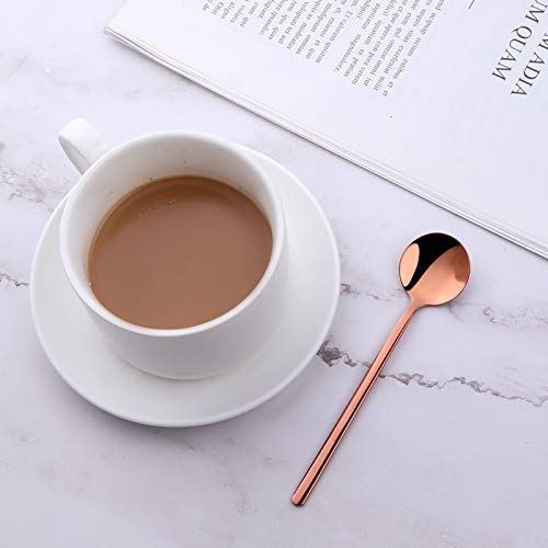 Poylim Cute Small Coffee Spoons Set of 8, 18/10 Stainless Steel Rose Gold Demitasse Spoons for Tea, Dessert, Appetizer, 5.1-inch - Image 5