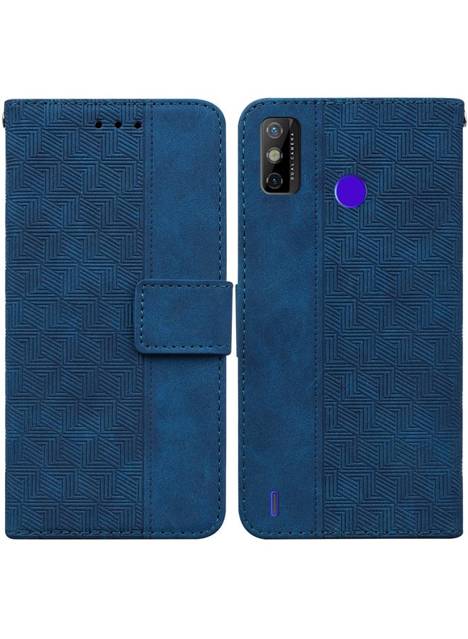 erorex Case For Tecno Spark Go 2020 / Spark 6 Go Geometric Embossed Leather Phone Case - Image 1